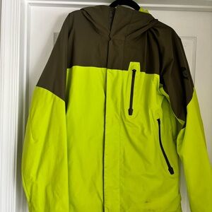 Burton Jacket Mens Medium Green Olive DRYRIDE Thermolite Hooded Snowboard Ski